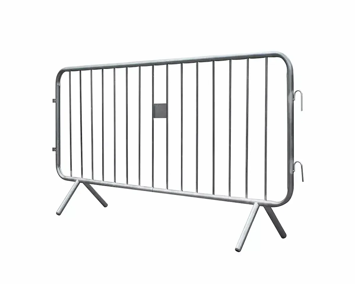 Galvanized steel crowd control barrier section