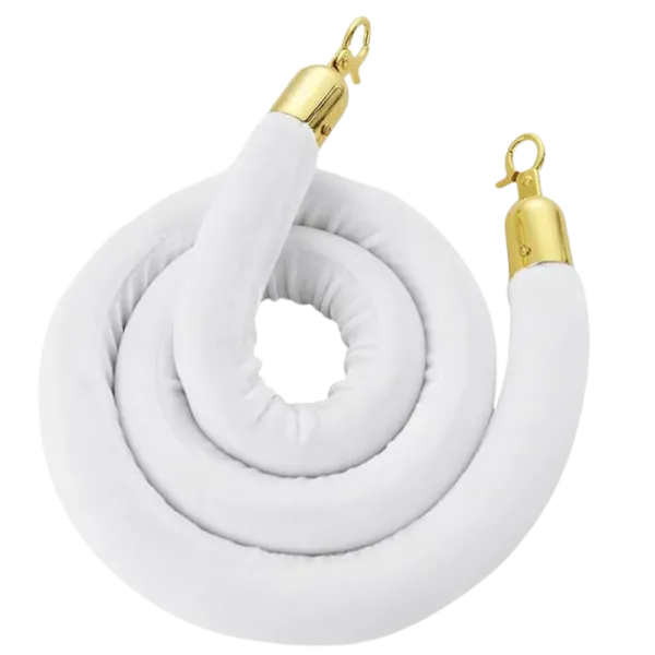 Corde de velours blanche avec embouts dorés